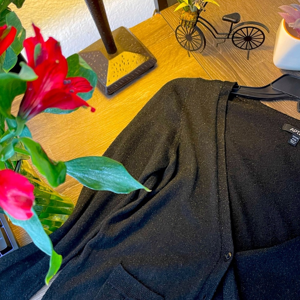 Apt 9 Black Petite Cardigan Sparkly